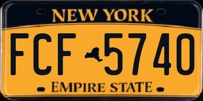 NY license plate FCF5740