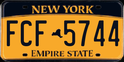 NY license plate FCF5744