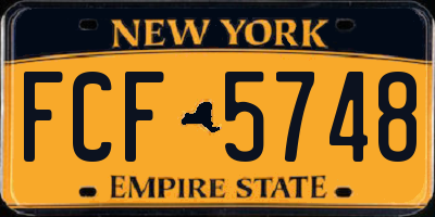 NY license plate FCF5748