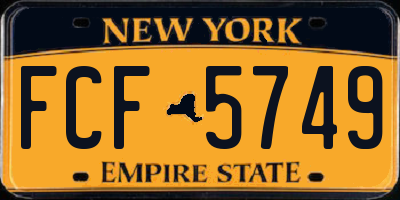 NY license plate FCF5749