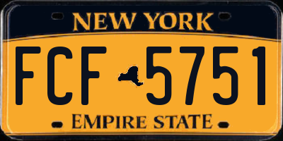 NY license plate FCF5751