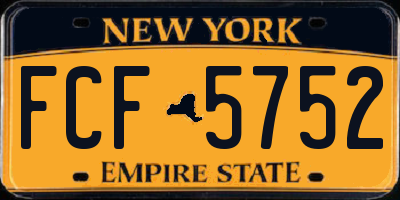 NY license plate FCF5752