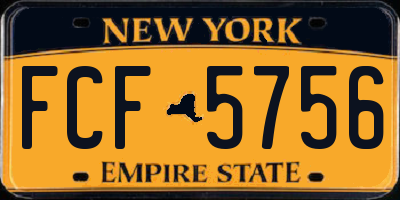 NY license plate FCF5756