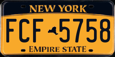 NY license plate FCF5758