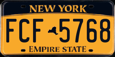 NY license plate FCF5768