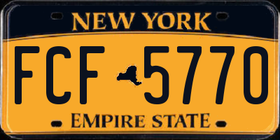 NY license plate FCF5770
