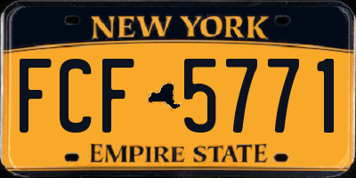 NY license plate FCF5771