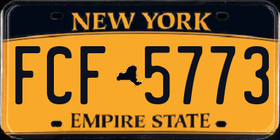 NY license plate FCF5773