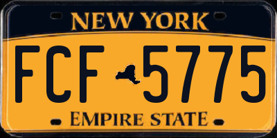NY license plate FCF5775
