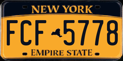 NY license plate FCF5778