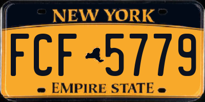 NY license plate FCF5779