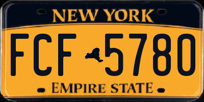 NY license plate FCF5780