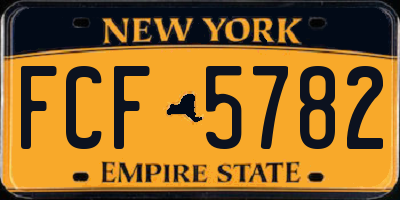 NY license plate FCF5782