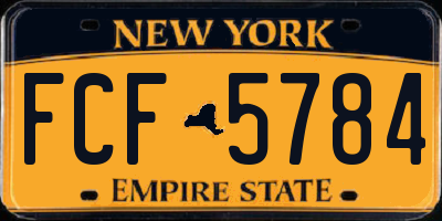 NY license plate FCF5784