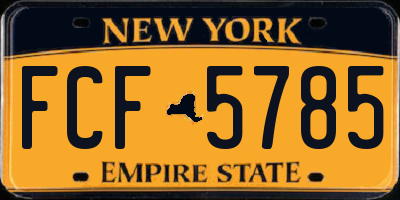 NY license plate FCF5785