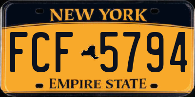 NY license plate FCF5794
