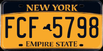 NY license plate FCF5798