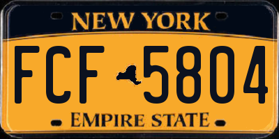 NY license plate FCF5804