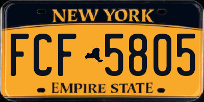 NY license plate FCF5805