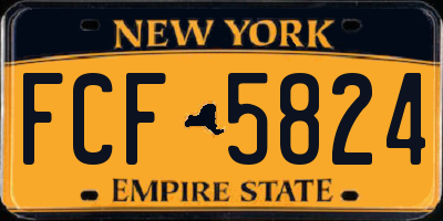 NY license plate FCF5824