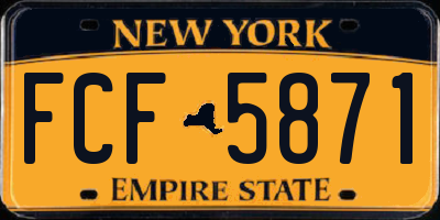 NY license plate FCF5871