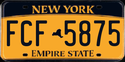 NY license plate FCF5875