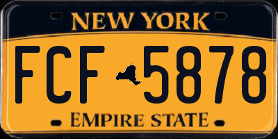 NY license plate FCF5878