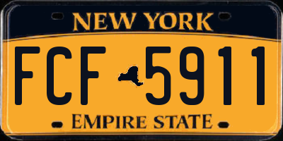NY license plate FCF5911