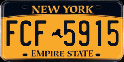 NY license plate FCF5915
