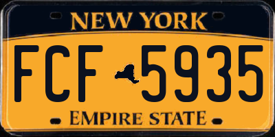 NY license plate FCF5935