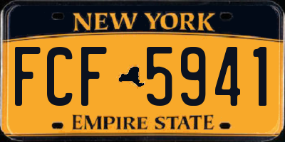 NY license plate FCF5941