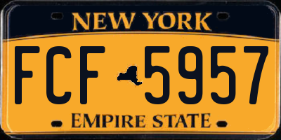 NY license plate FCF5957
