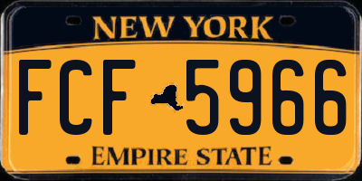 NY license plate FCF5966