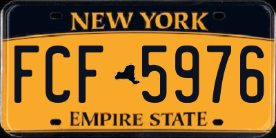 NY license plate FCF5976