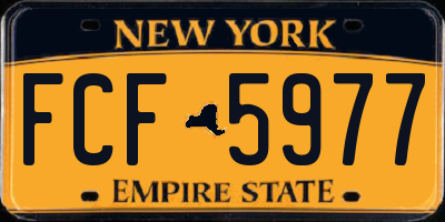 NY license plate FCF5977