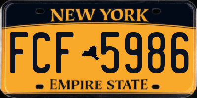 NY license plate FCF5986