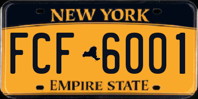 NY license plate FCF6001