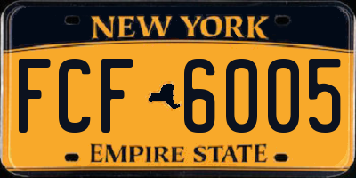 NY license plate FCF6005