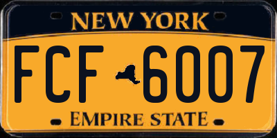 NY license plate FCF6007