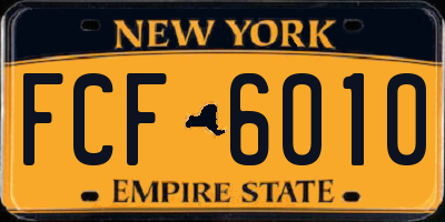 NY license plate FCF6010