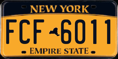 NY license plate FCF6011