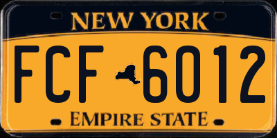 NY license plate FCF6012