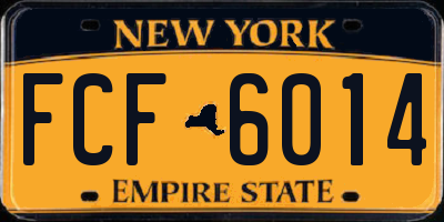 NY license plate FCF6014
