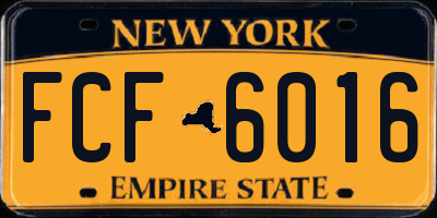 NY license plate FCF6016