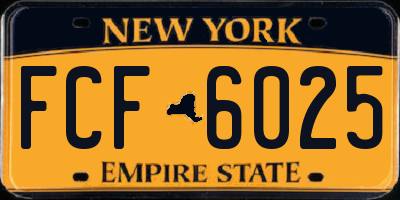 NY license plate FCF6025