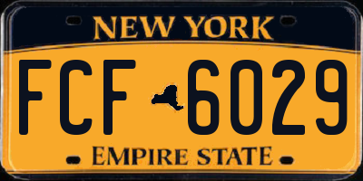 NY license plate FCF6029