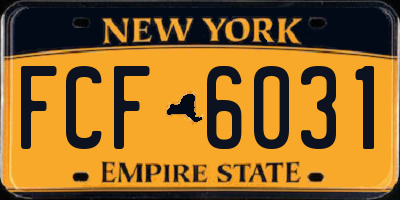 NY license plate FCF6031