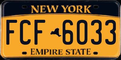 NY license plate FCF6033