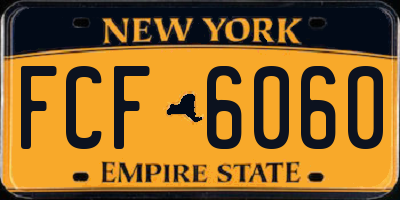 NY license plate FCF6060
