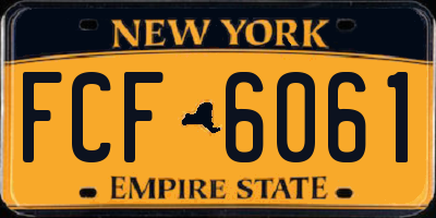 NY license plate FCF6061